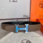 NEW! Replica Hermes Brush belt buckle & Kahki Reversible Leather strap 38 mm